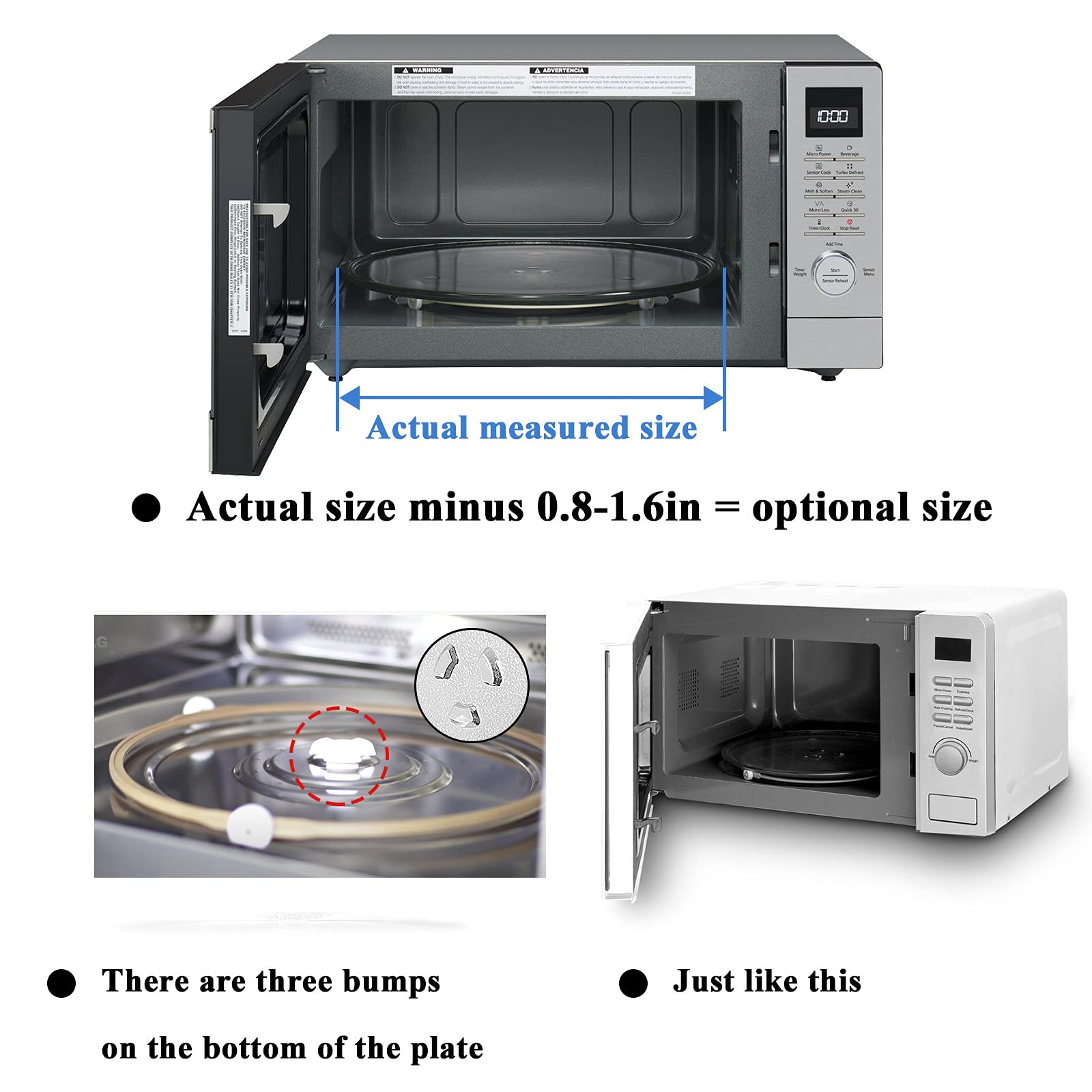 AMI PARTS easy-clean glass turntable for daily microwave use and hygiene.