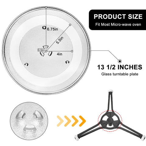 AMI PARTS glass turntable tray enabling even microwave rotation.