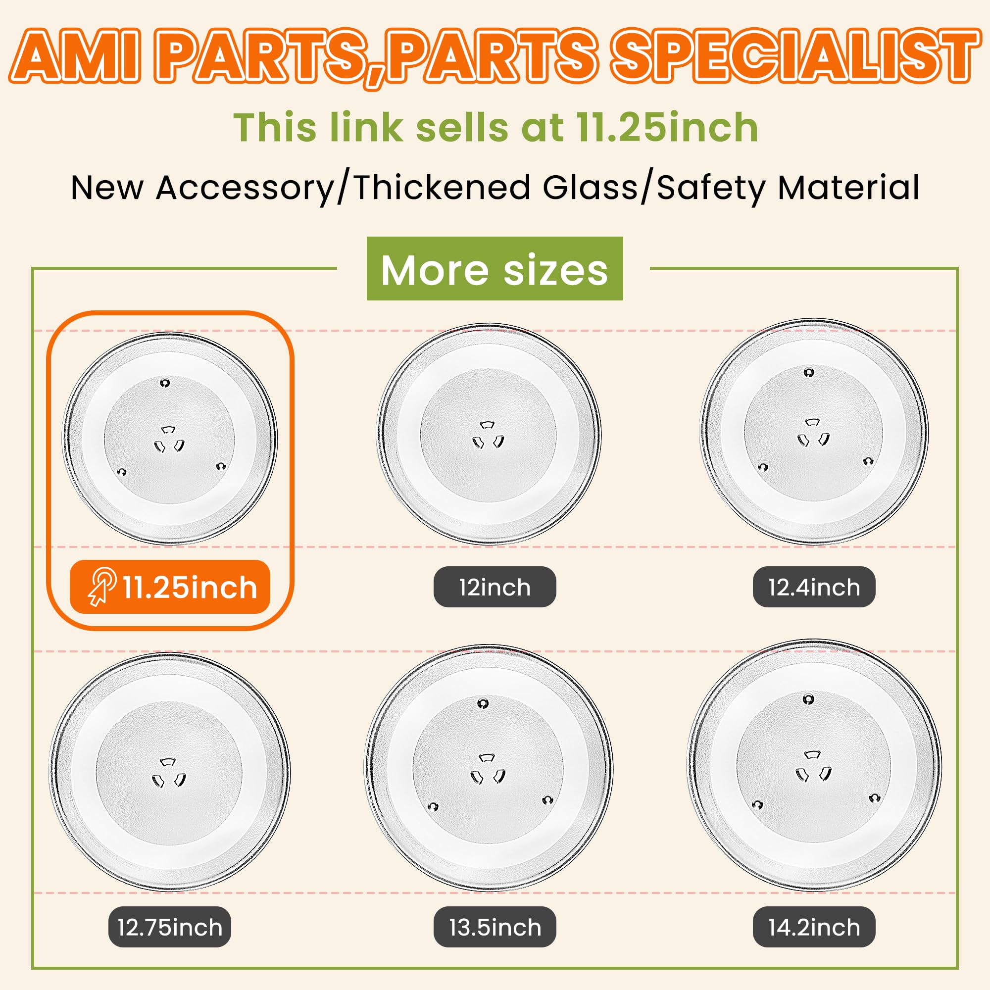 AMI PARTS replacement plate promotes reliable rotation for even heating in busy kitchens.