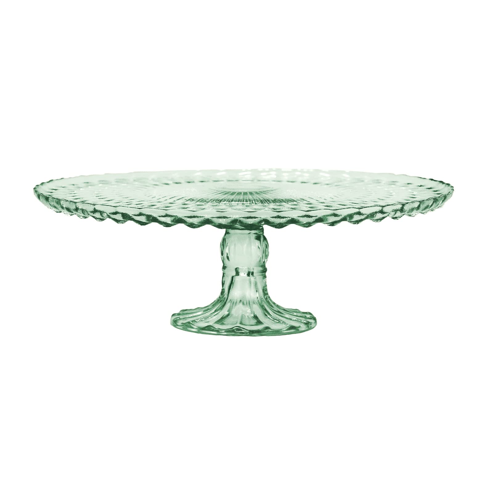 Amici Home Rochester footed glass cake stand main view highlights vintage dessert display