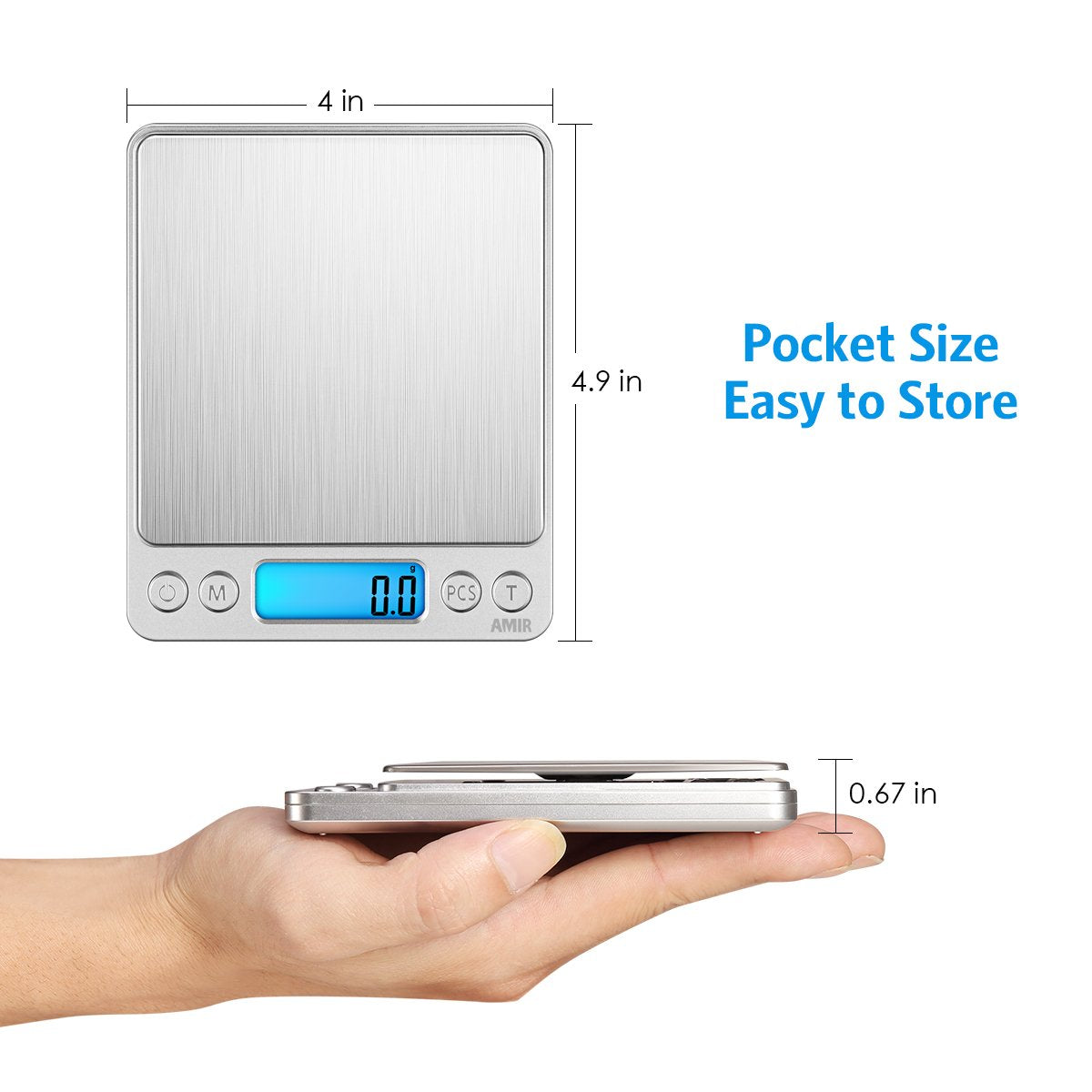 AMIR digital kitchen scale PCS counting mode for small parts