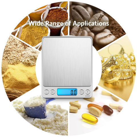 AMIR digital kitchen scale tare function enables net weight measurements
