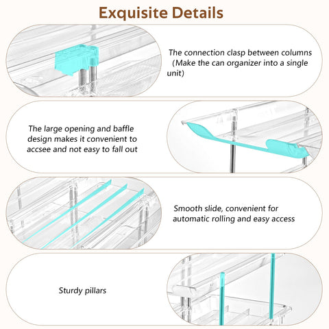 Amllas can organizer demonstrates layer width and can length compatibility (4.52 inches)