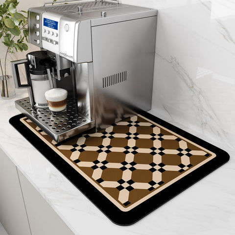 AMOAMI coffee mat hides stains under the coffee maker for a cleaner counter.