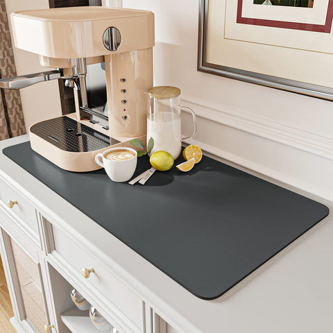 AMOAMI Coffee Mat showing stain-hiding surface on a counter