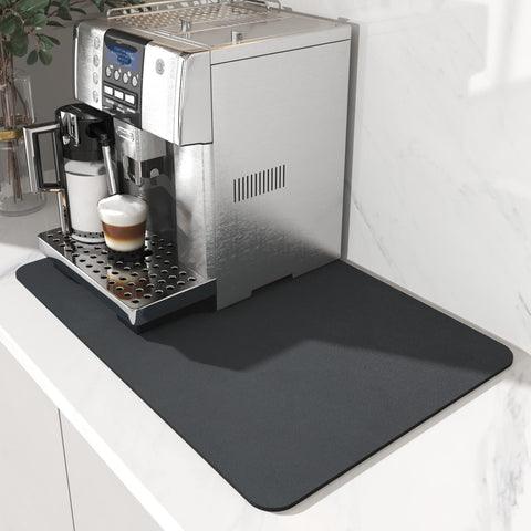AMOAMI Coffee Mat with stain-hide surface protects counters from spills.