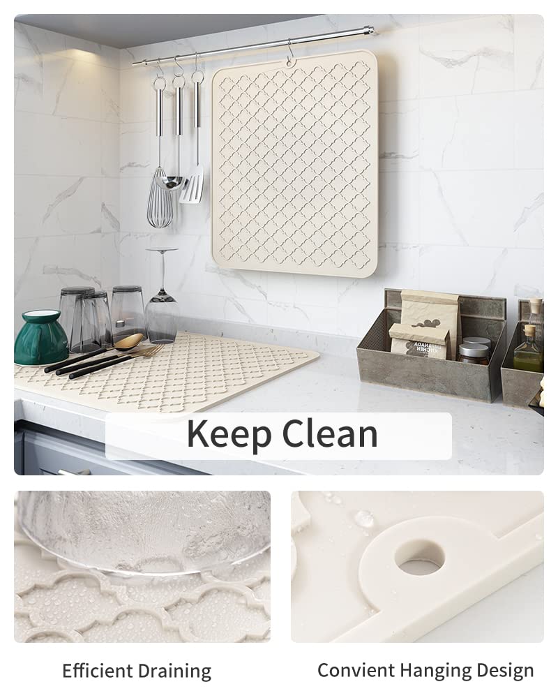 AMOAMI dish drying mat shows reversible texture for sturdy support