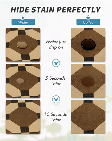 AMOAMI rubber-backed coffee mat prevents moisture from seeping onto the counter.