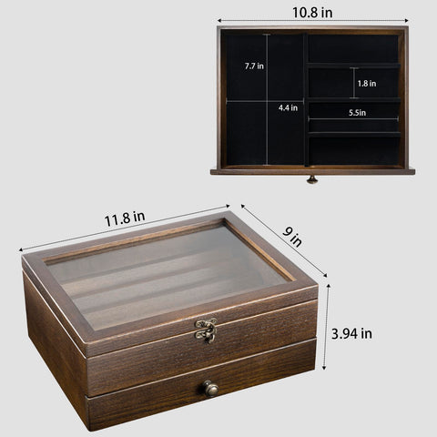 amoard brown and black finish complements any knife display setup