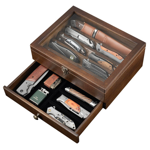 amoard knife display case makes a thoughtful gift for collectors