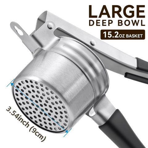 AMOHEE silicone anti-slip handles provide comfortable grip during mashing.
