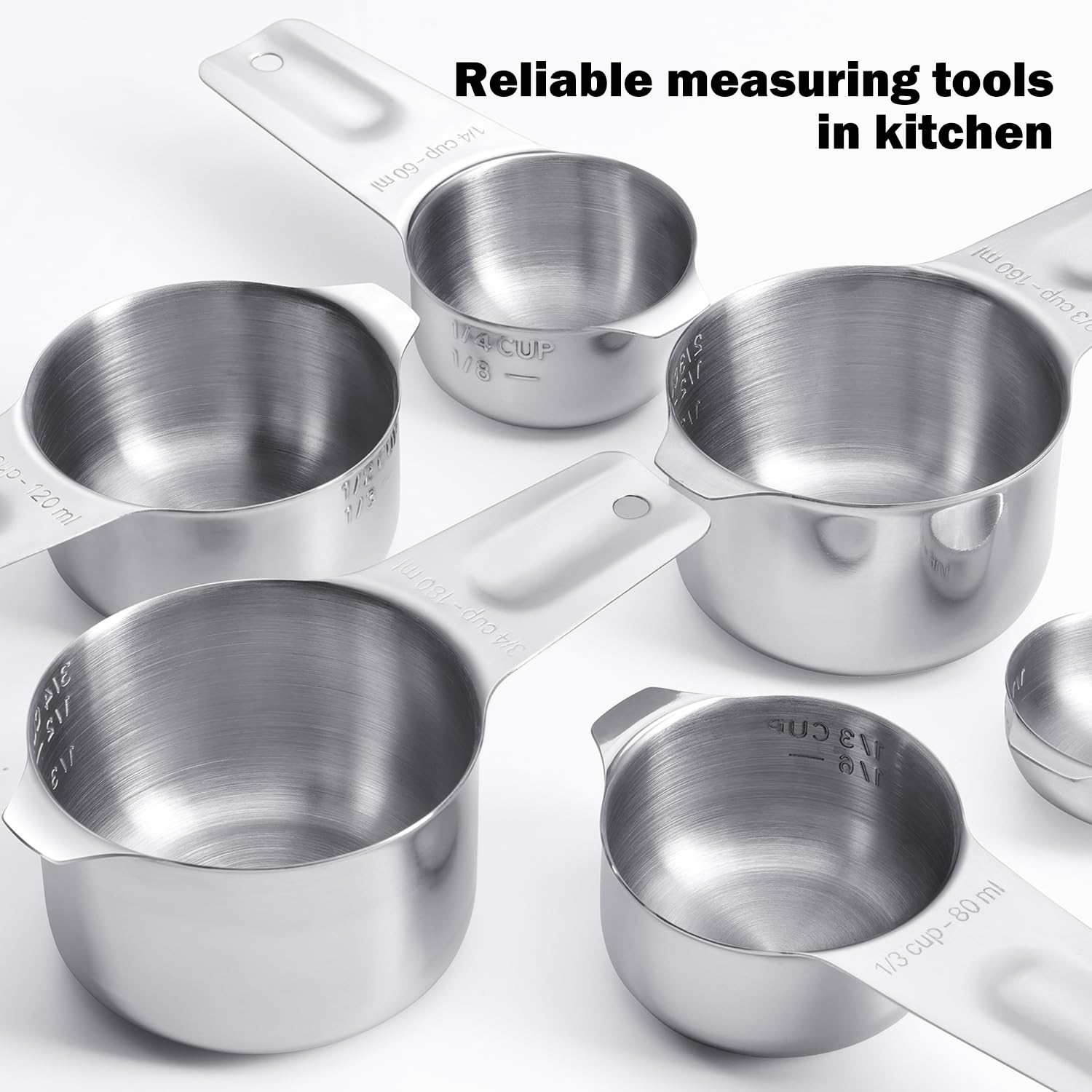 AMOHEE three-quarters cup balances mid-size measurements.