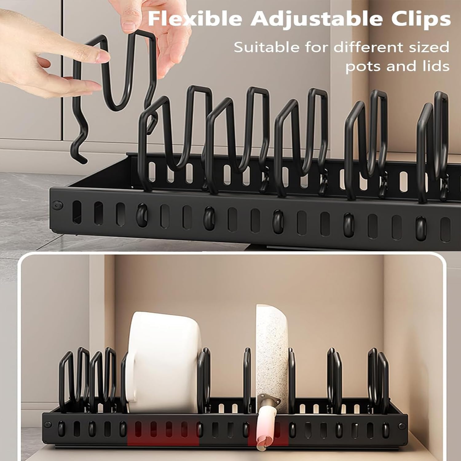 AmoiChic vertical storage design maximizes cabinet space.