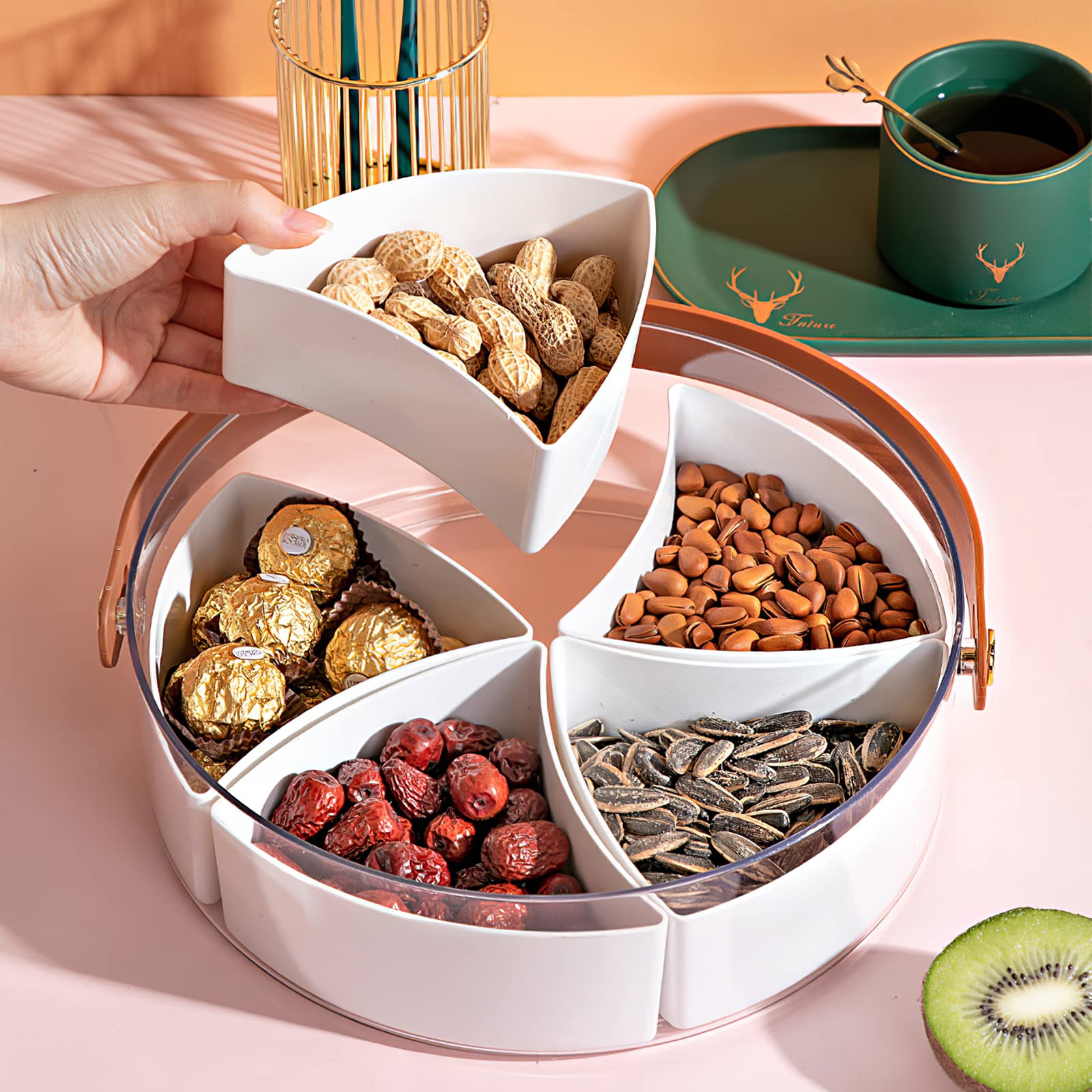 amokk divided serving tray interior compartments for organized snacks