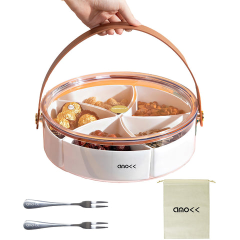 amokk divided serving tray with lid and transparent view for elegant snacks