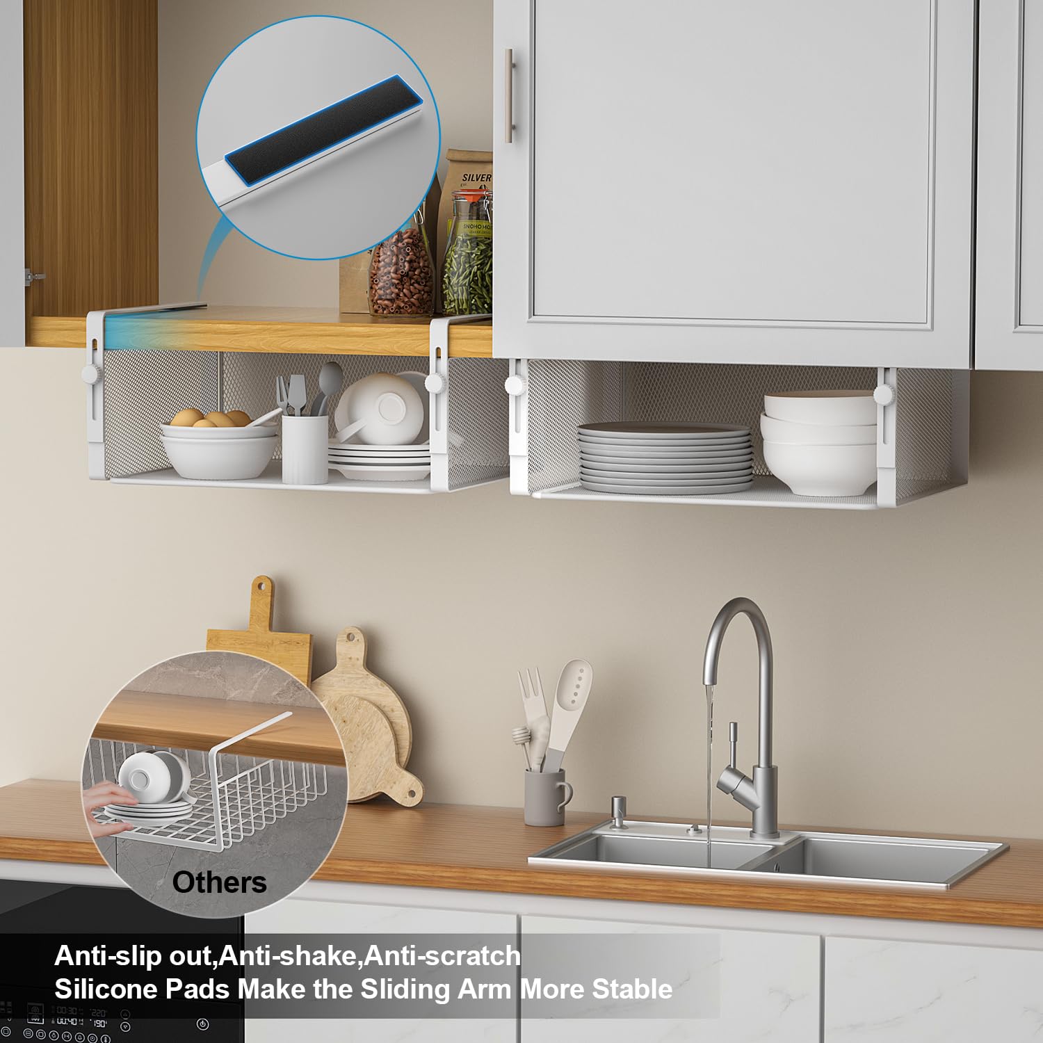AmonHouseware dimensions 13.1L x 10W x 4.6H inches fit standard cabinets