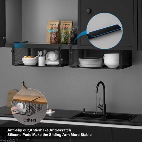 AmonHouseware standard-size basket fits most cabinets with adjustable height.