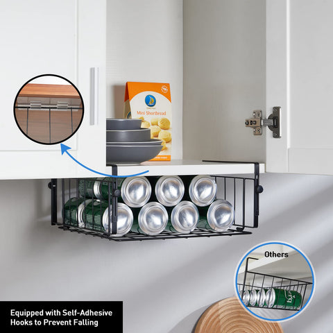 AmonHouseware under-shelf basket with adjustable height fits varied items