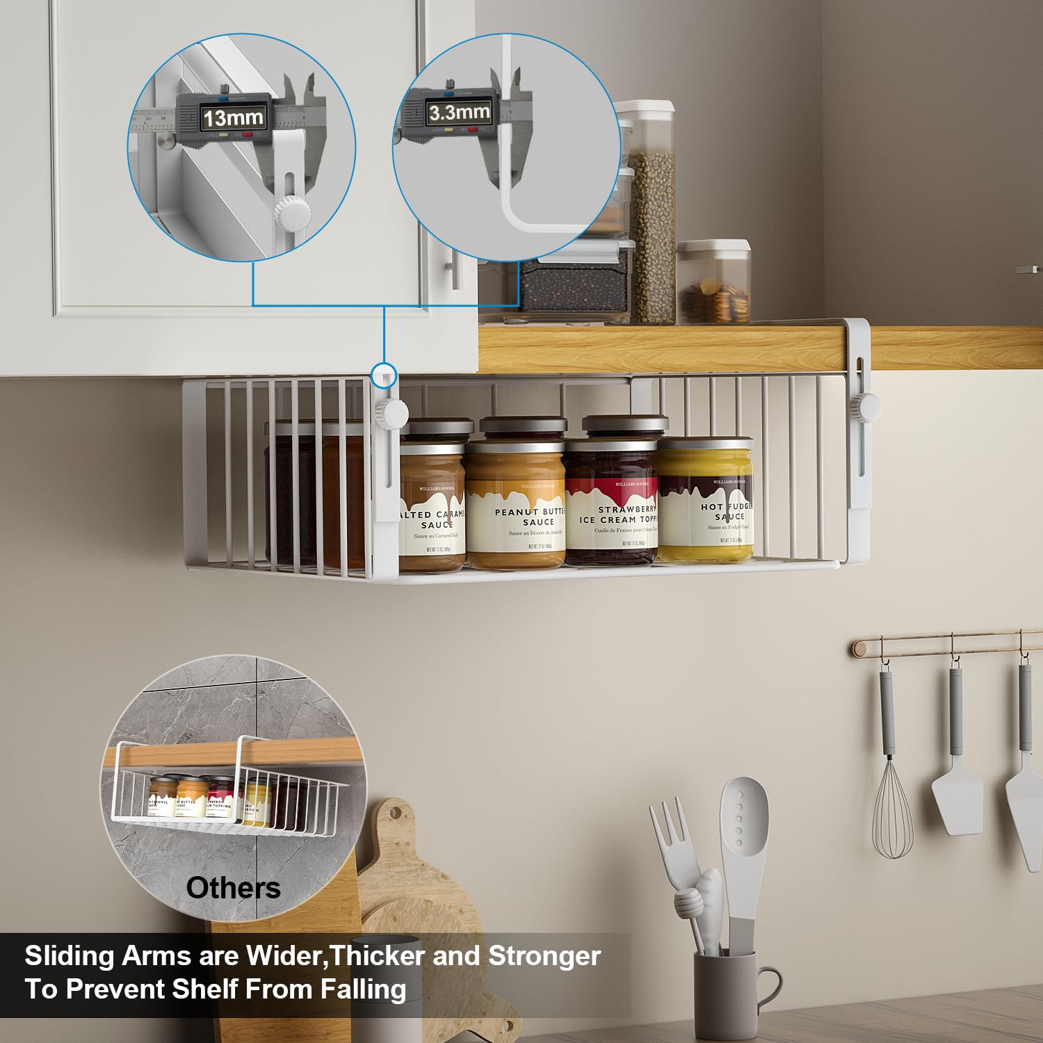 Dimensions indicate standard size for most cabinets and easy placement.
