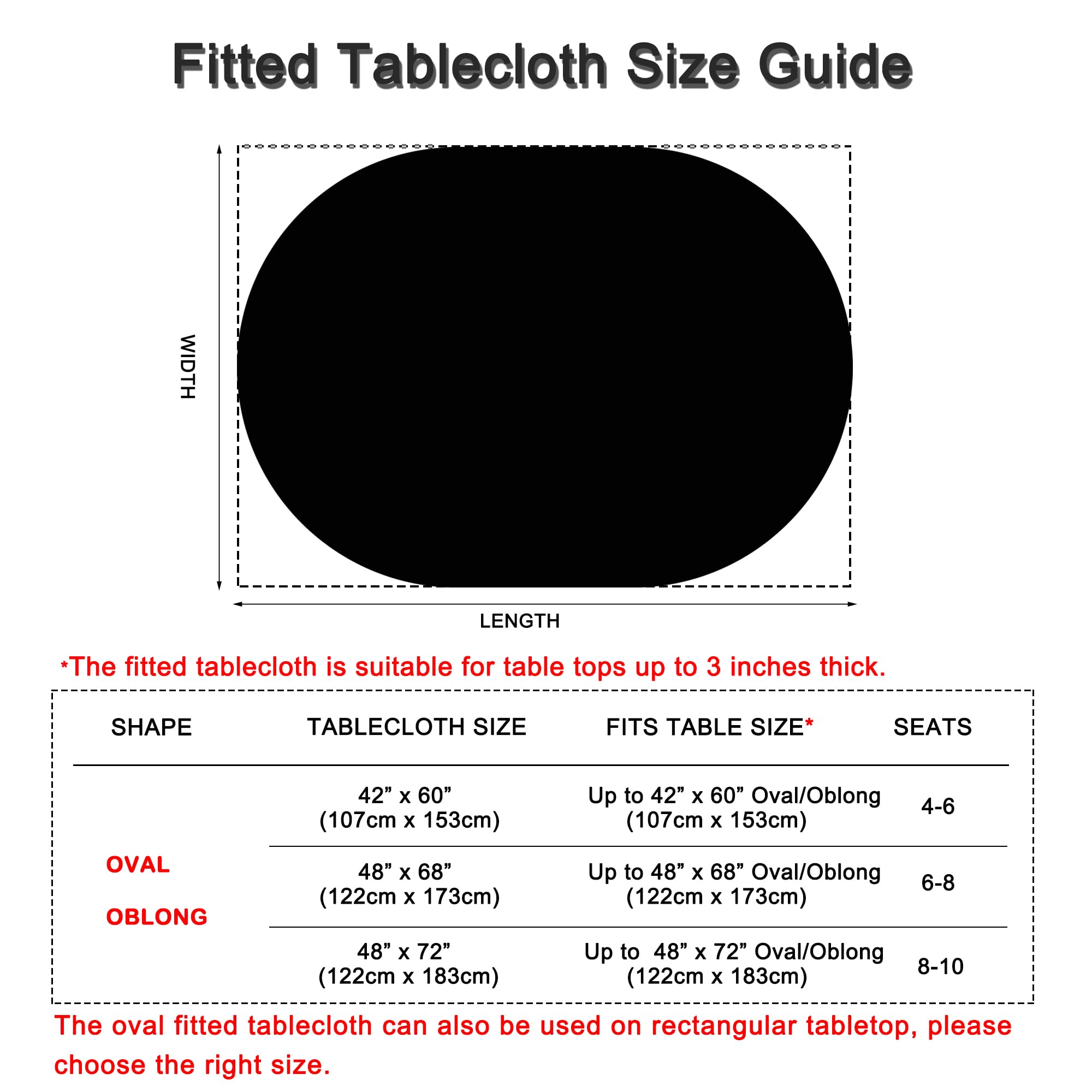 Amonsa oval tablecloth care: machine wash and iron if needed.