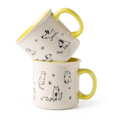 AmorArc 22oz mug with front view and dog texture, perfect for a cozy morning coffee