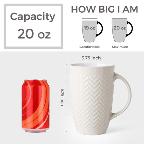 AmorArc mugs feature a large open handle for a comfortable grip