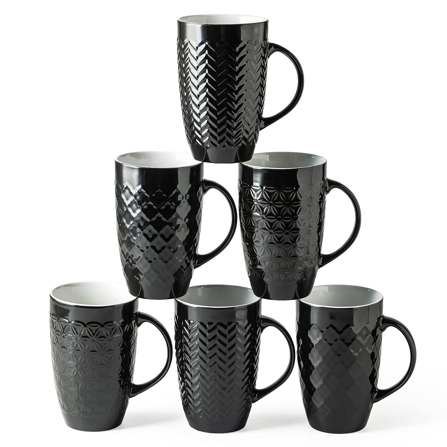 AmorArc 6-pack large coffee mugs with durable ceramic for everyday use