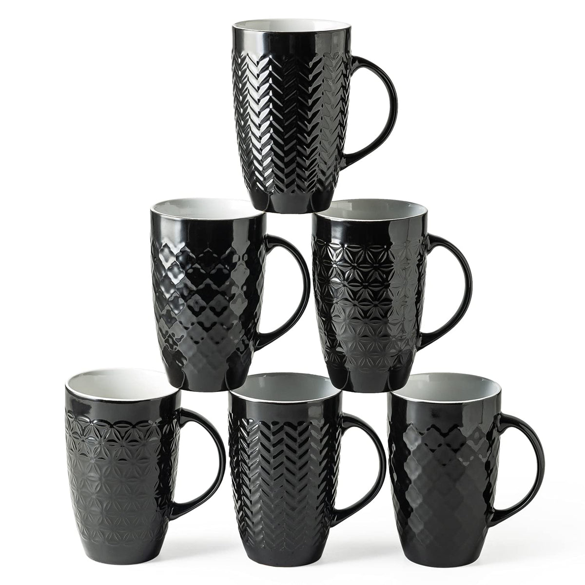 AmorArc 6-pack large coffee mugs with durable ceramic for everyday use