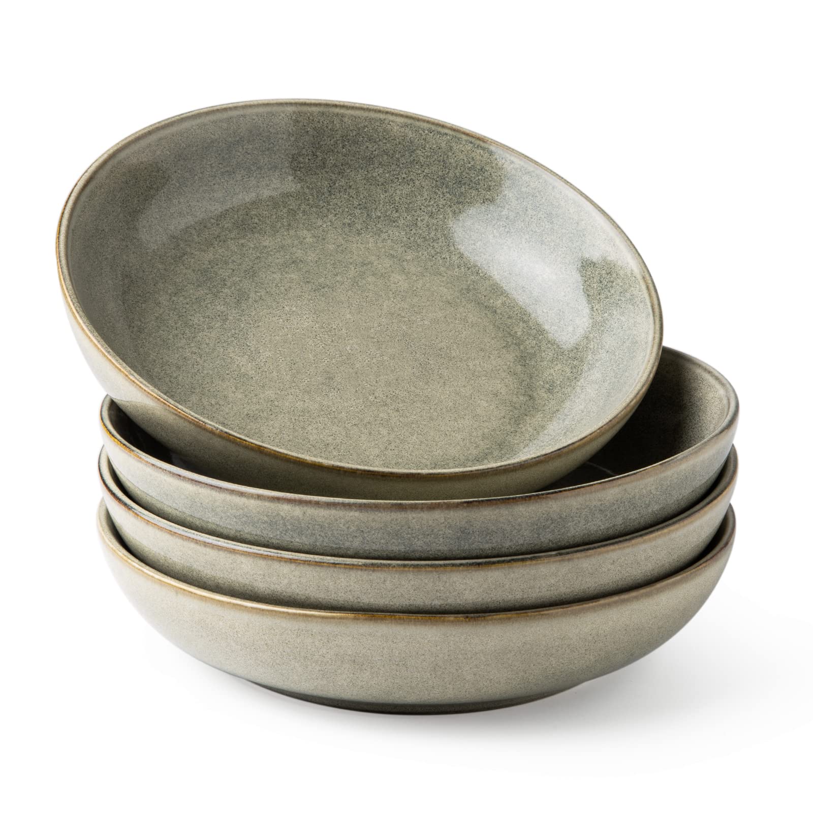 AmorArc 8.5-inch pasta bowls set of four ideal for hearty portions.