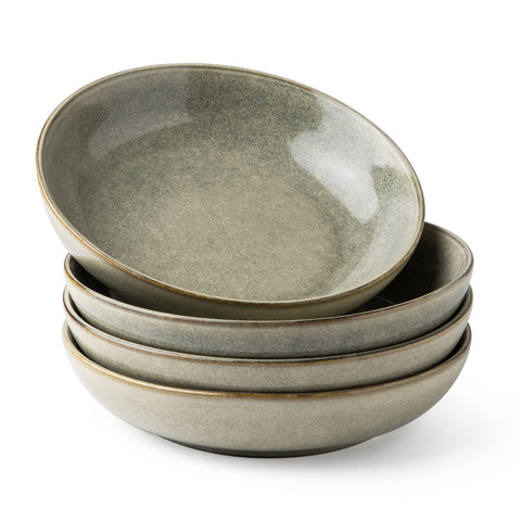 AmorArc 8.5-inch pasta bowls set of four ideal for hearty portions.