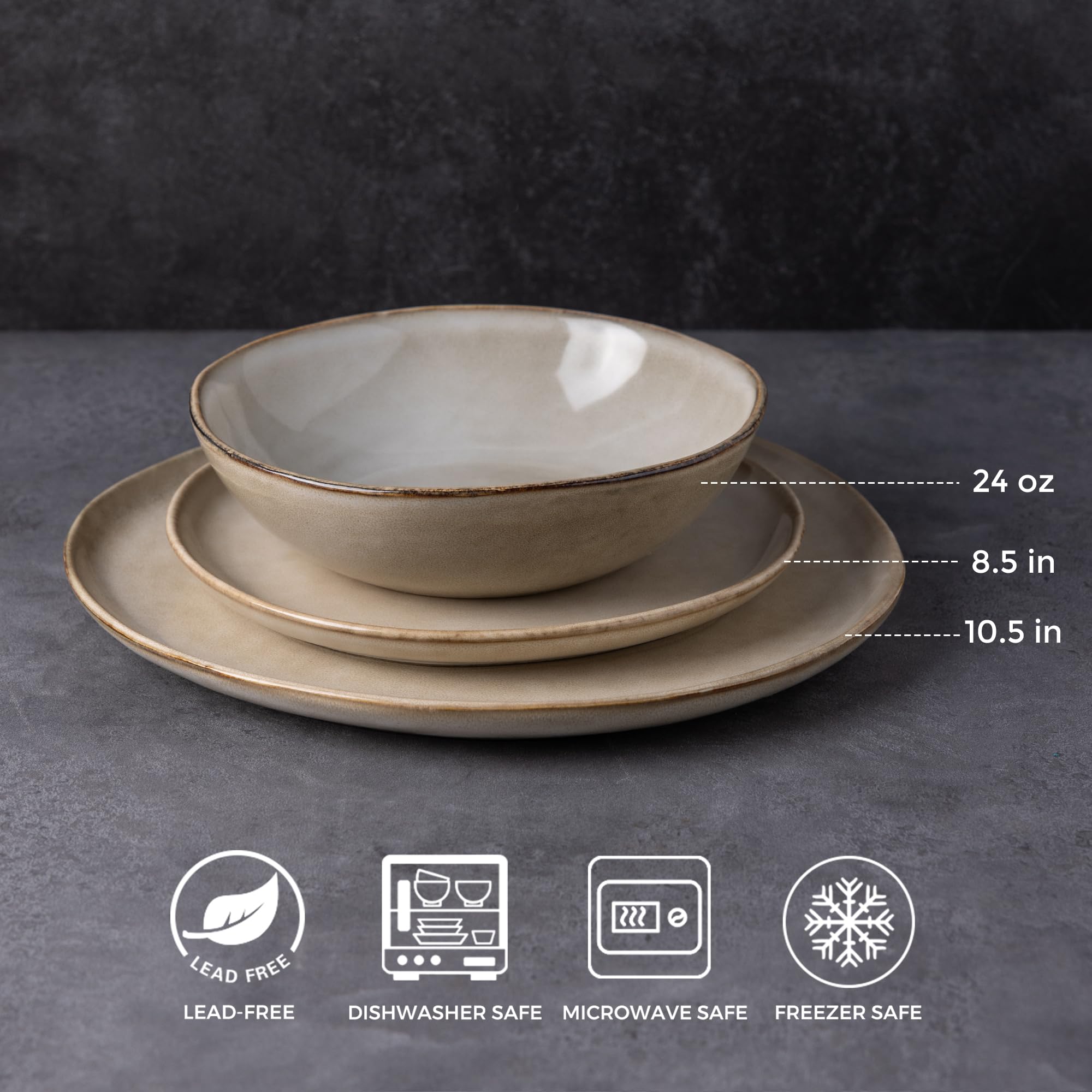 AmorArc ceramic appetizer plates showing a reactive glaze with varied tones under different lighting.