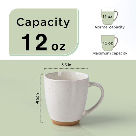 AmorArc ceramic coffee mug 12oz with inside gloss for easy cleaning.