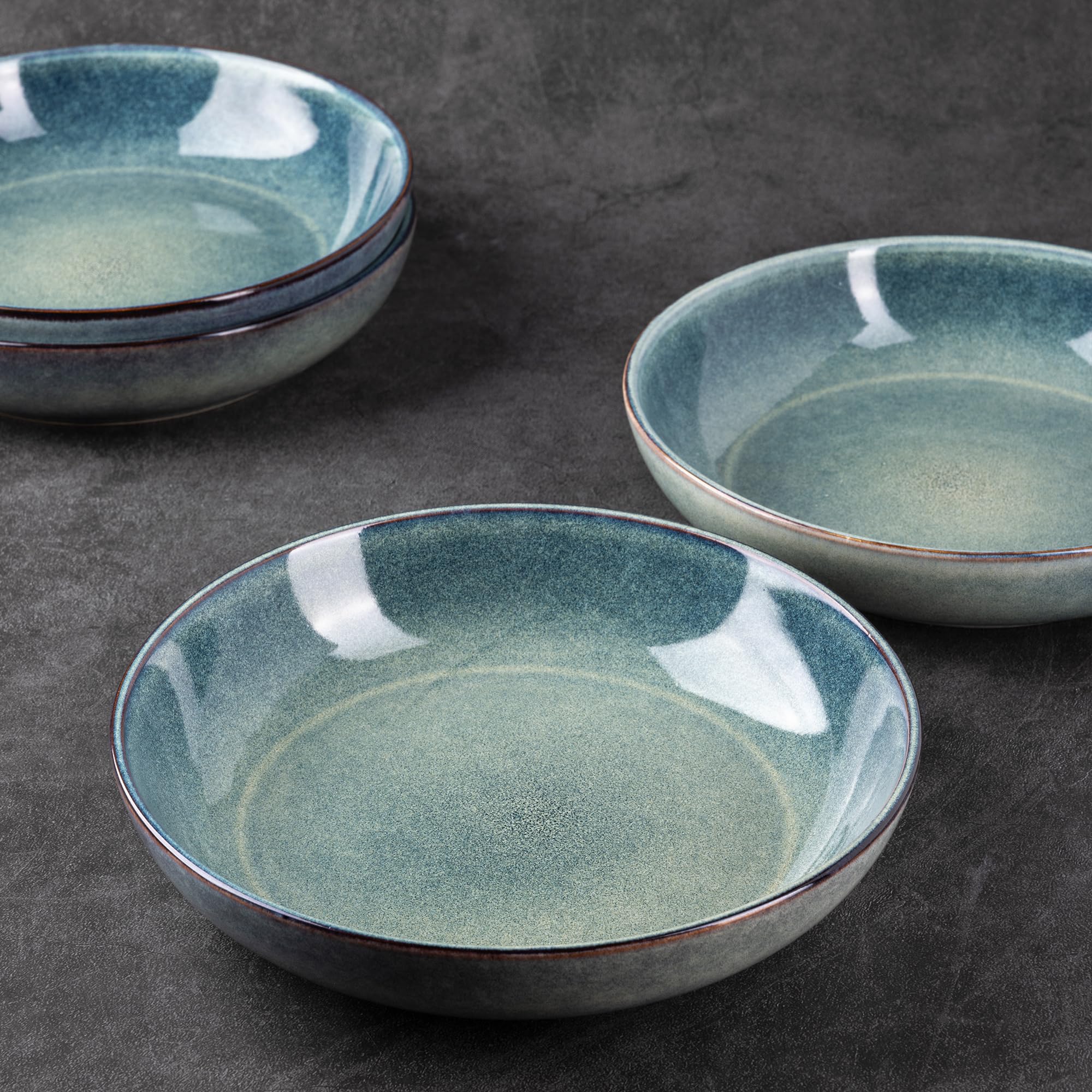 AmorArc dining-table blue glaze bowls elevating everyday meals.