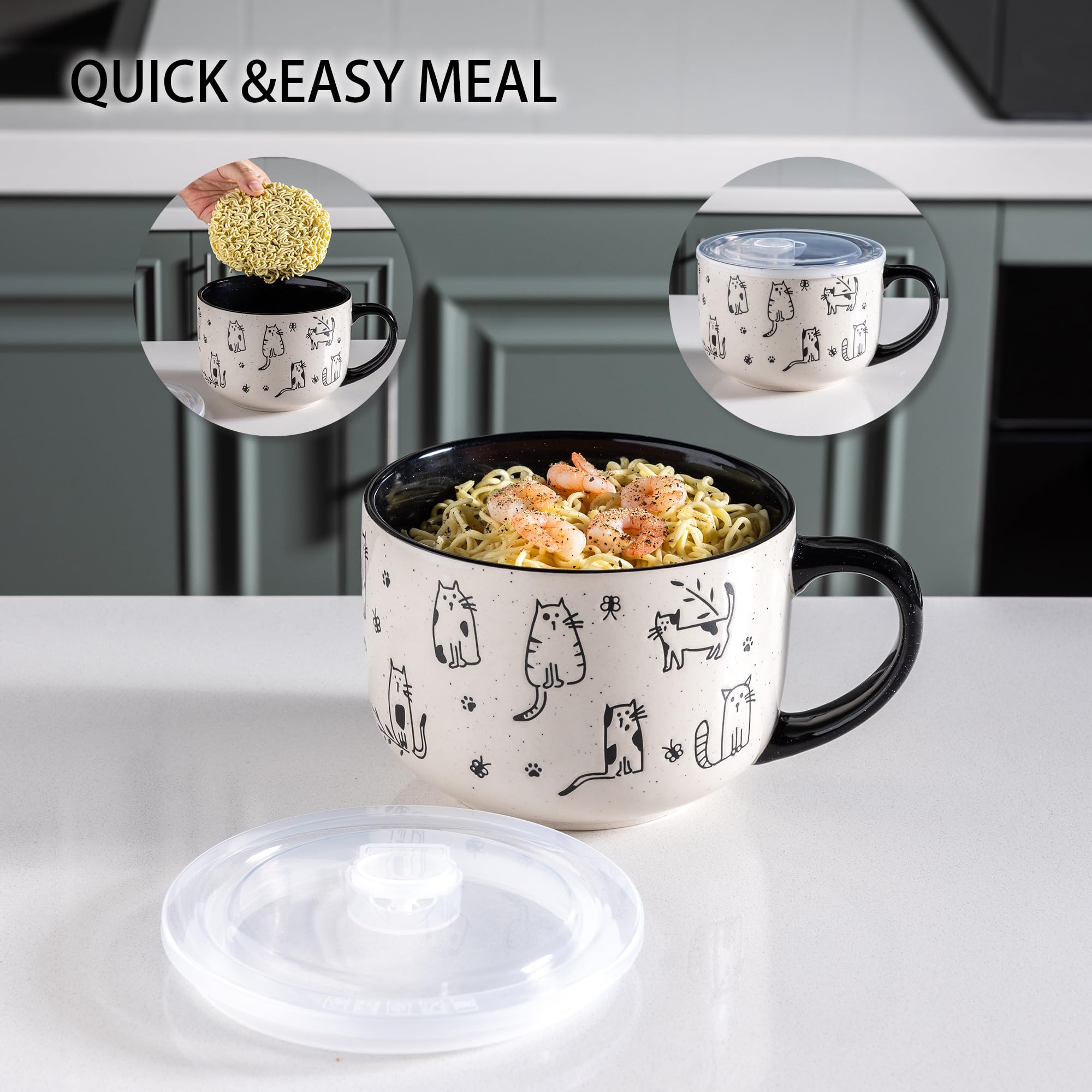AmorArc dishwasher-safe ceramic bowls simplify cleanup after meals