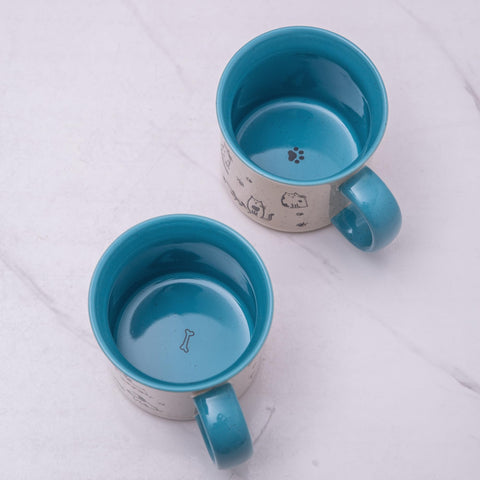 AmorArc easy-clean glazed interior mug in blue resists stains.