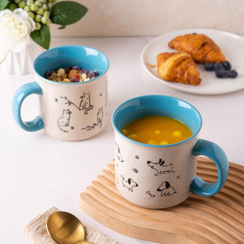 AmorArc gift-ready mugs in blue, ideal for birthdays or holidays.