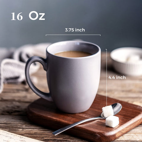 AmorArc matte grey ceramic mugs – elegant, easy to grip for morning rituals.