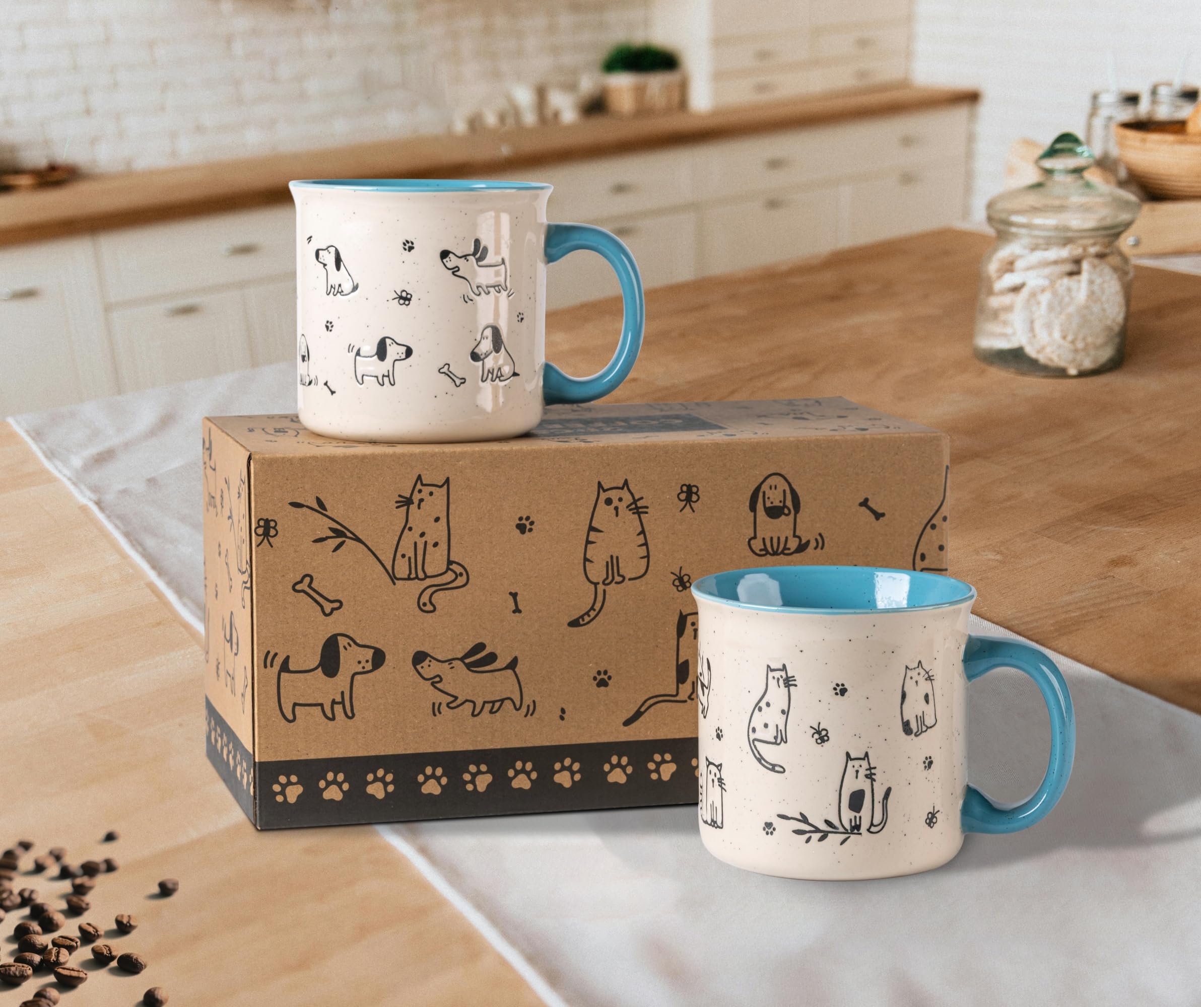 AmorArc microwave-safe mug in blue preserves warmth for beverages.