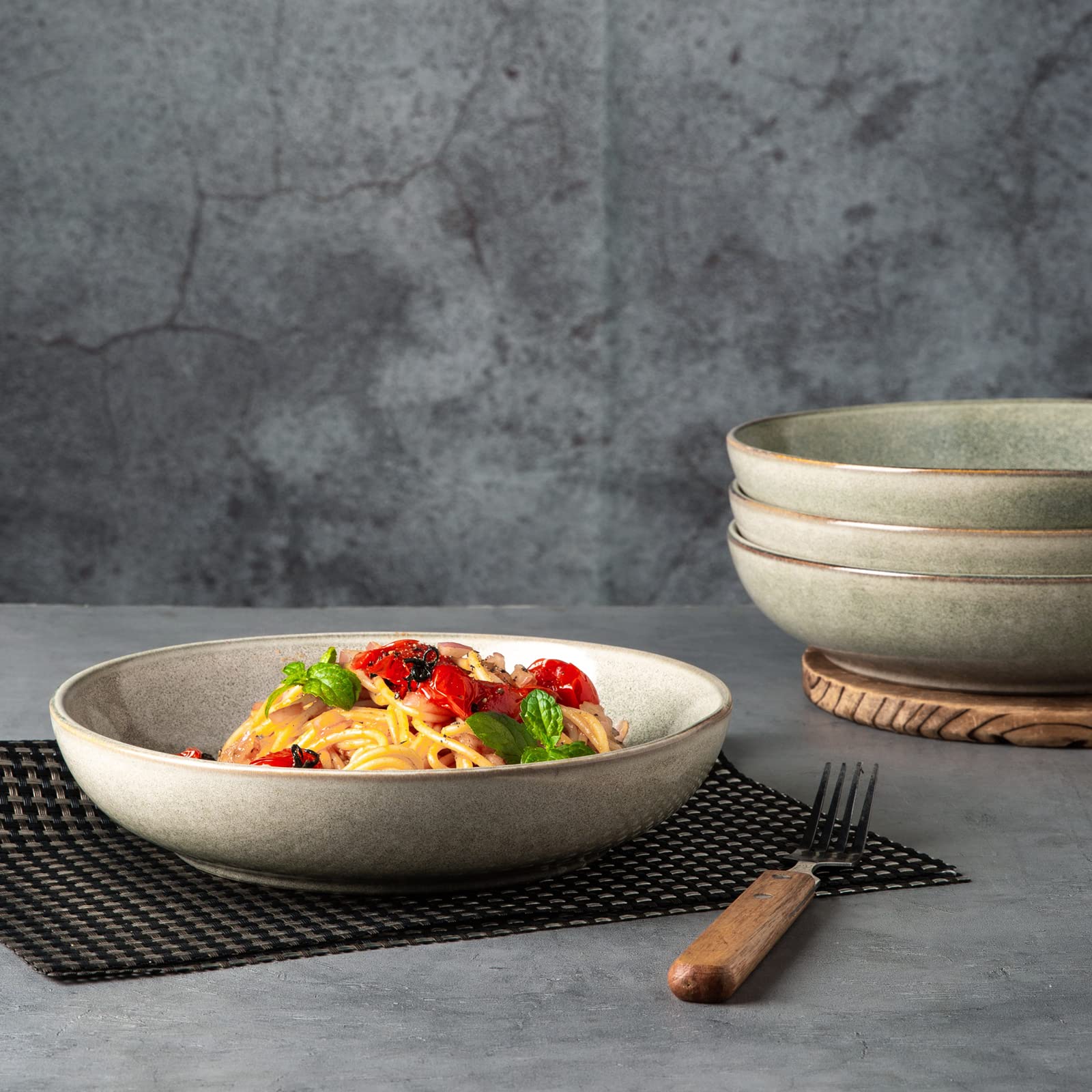 AmorArc reactive glaze variation highlights artisan charm and table presence.