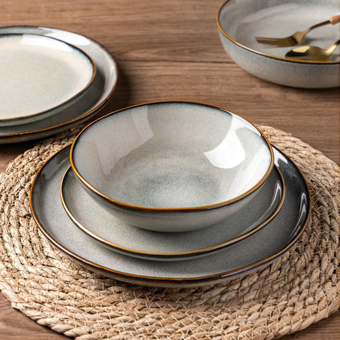 AmorArc service-for-six dining setup ready for everyday meals and gatherings.