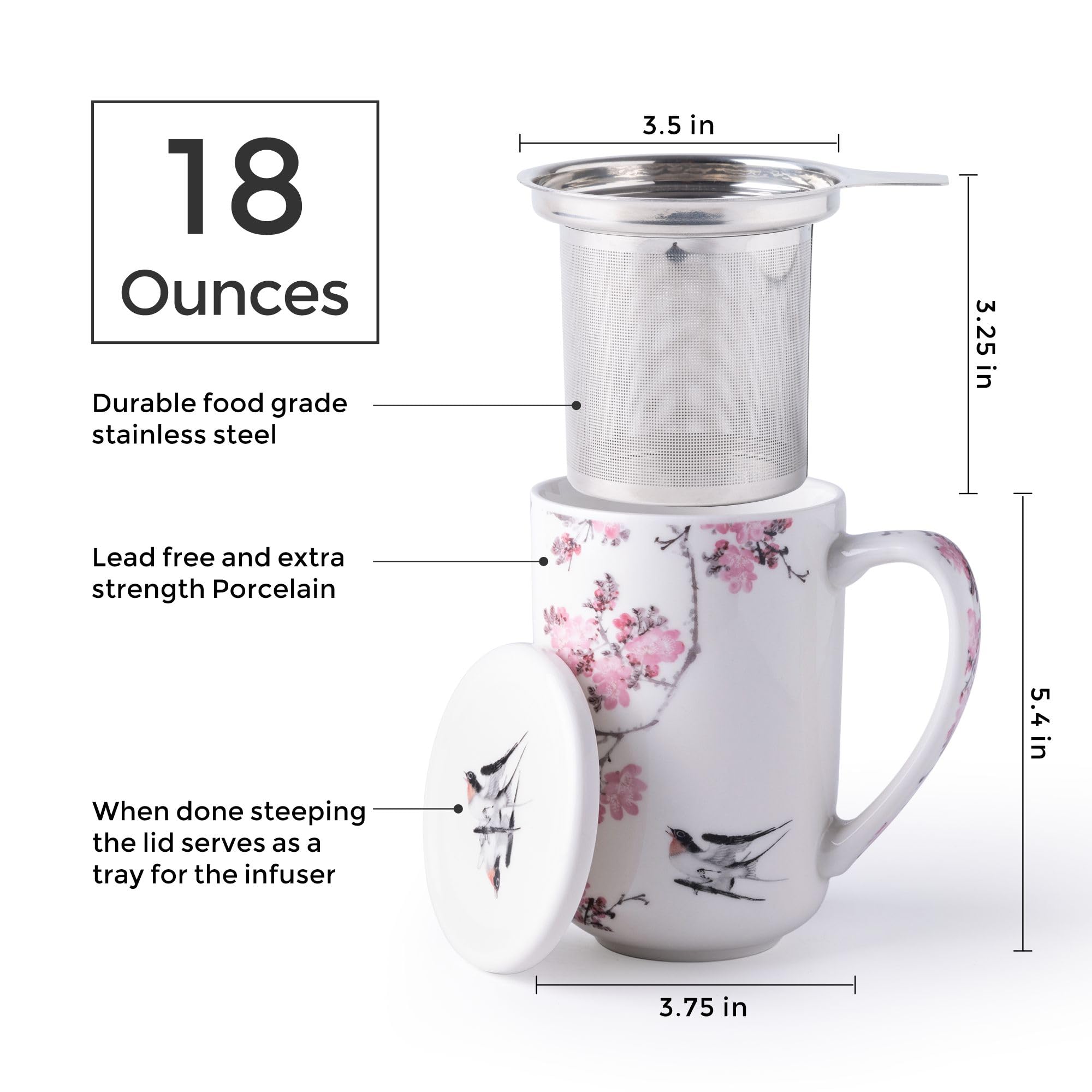 AmorArc infuser close-up showing extra-fine holes for loose leaf tea