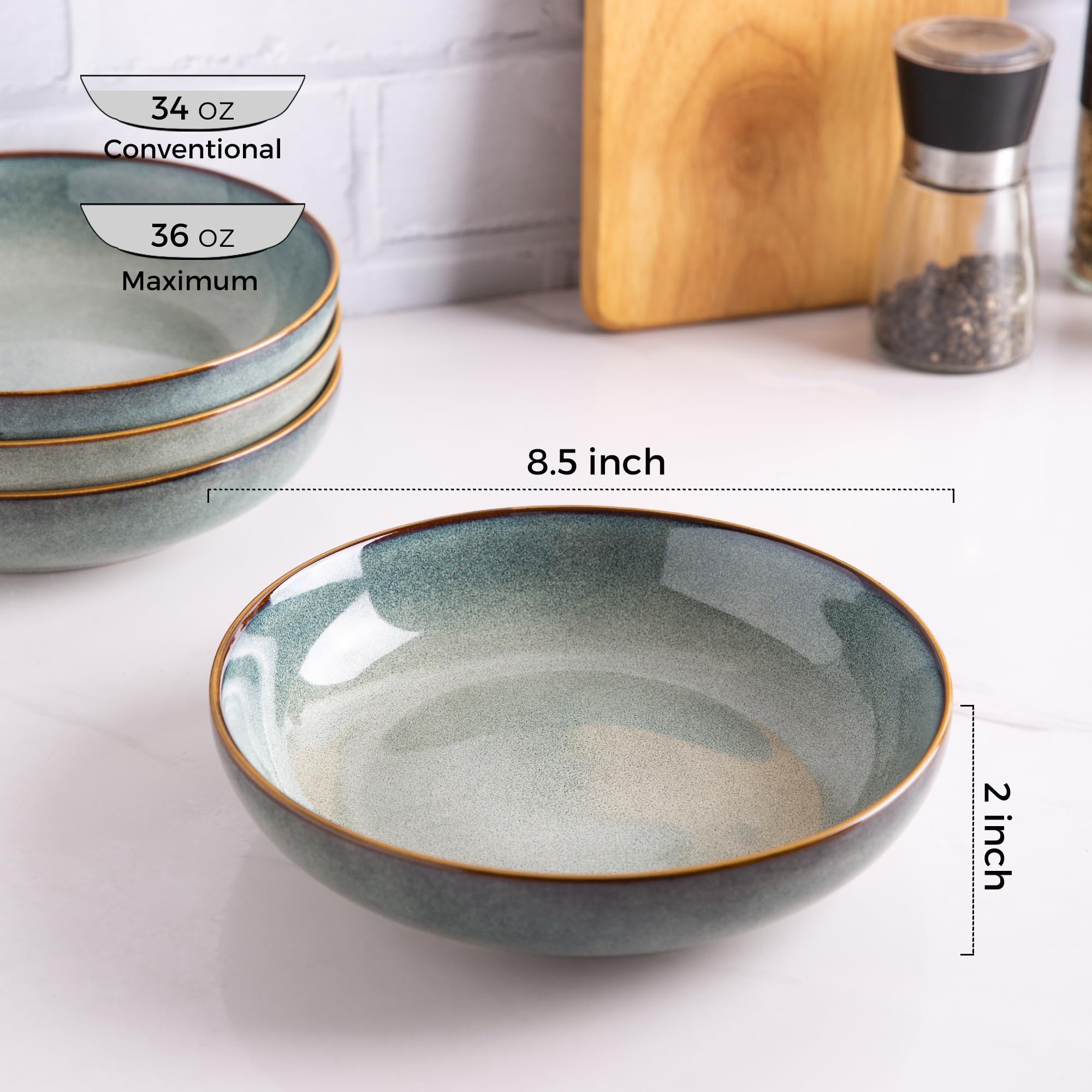 AmorArc wide, deep pasta bowl ideal for salads and pasta