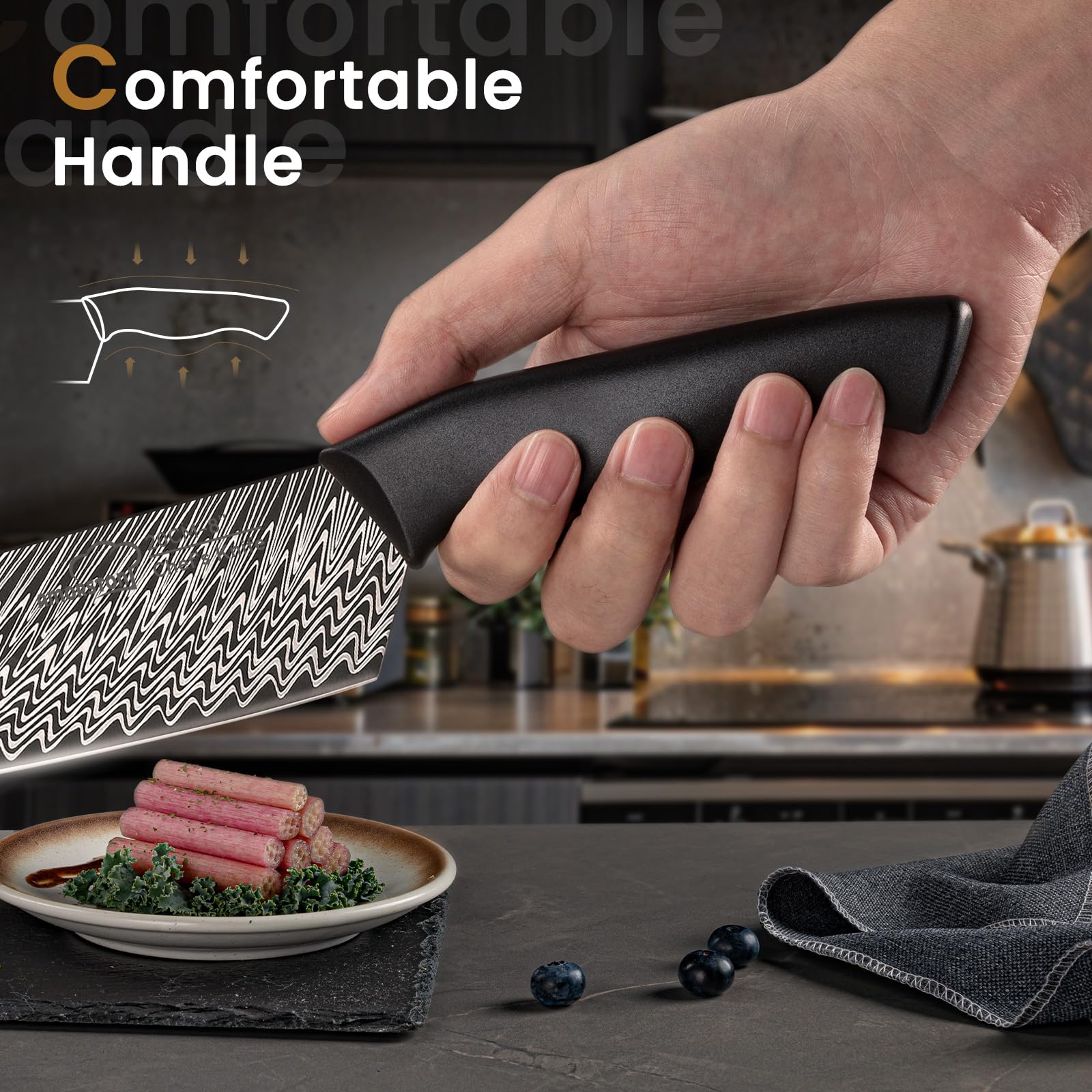 Amorston 3.5-inch paring knife precise peeling and detail work