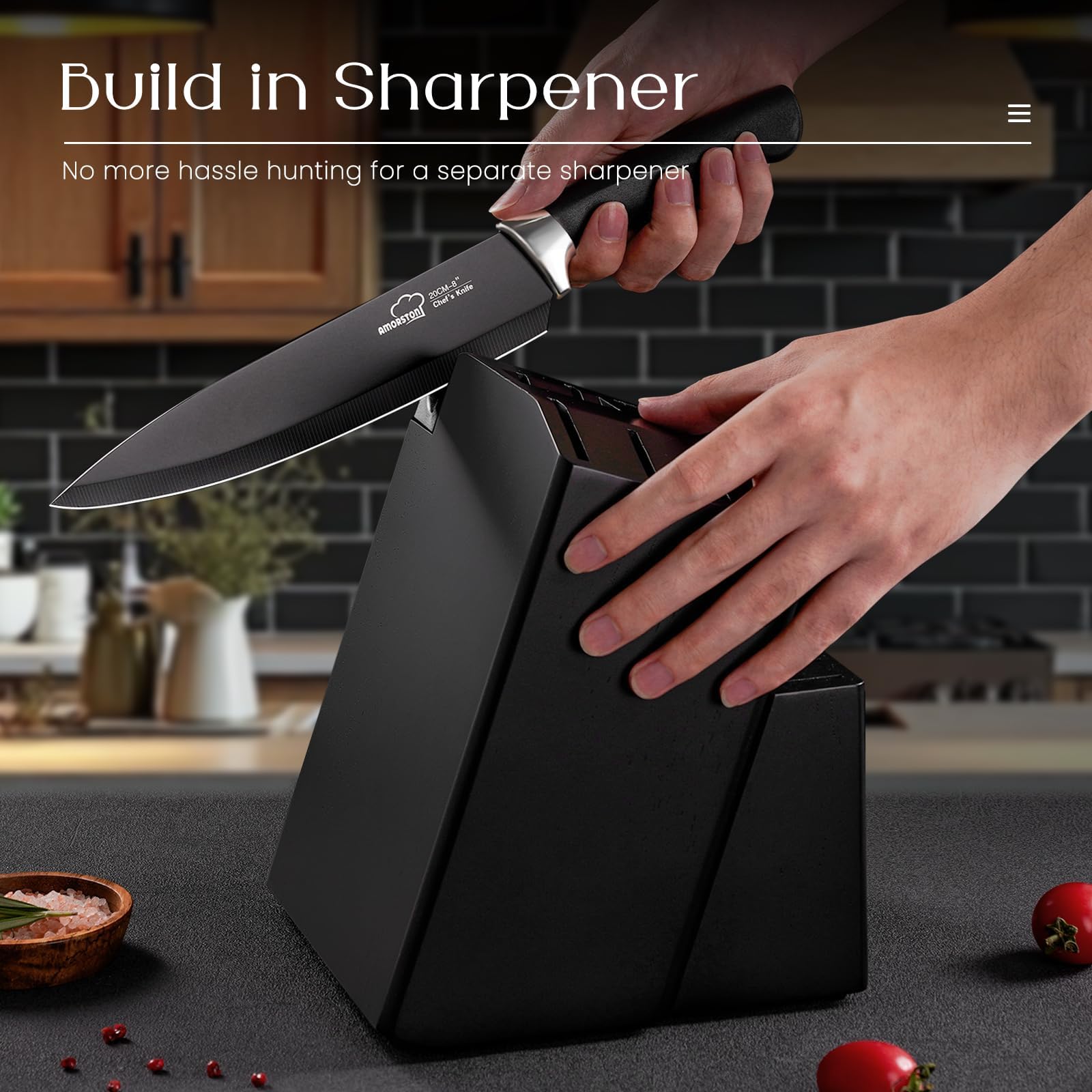Amorston dishwasher-safe blades allow easy cleanup after meals.