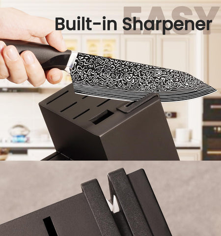 Amorston 7-inch santoku knife for versatile chopping and mincing tasks.
