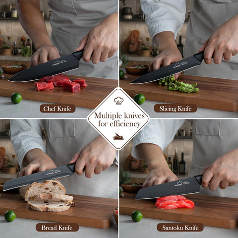 Amorston kitchen shears included for extra versatility in prep tasks