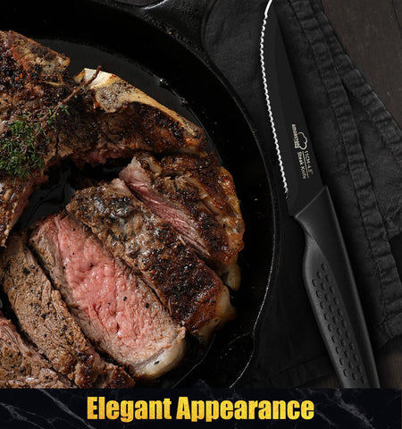 Amorston steak knives lifetime warranty offering easy replacements.