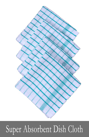 AMOUR INFINI teal 12x12 dishcloth, highly absorbent for drying dishes and cleaning surfaces.
