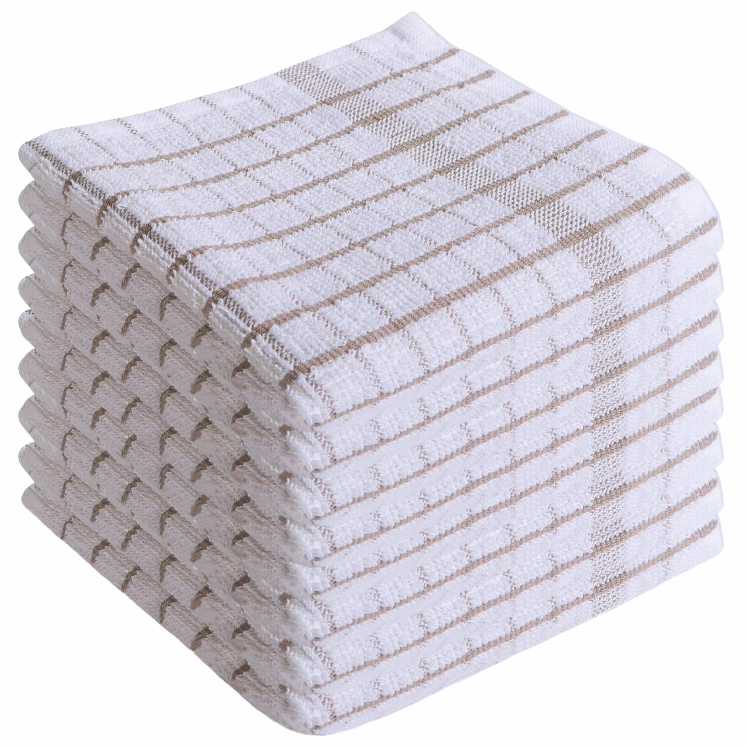 AMOUR INFINI beige dishcloth demonstrates quick-dry terry cotton for messes
