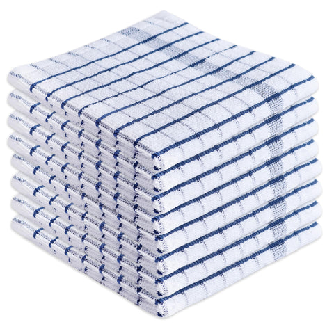 AMOUR INFINI blue dish cloths stacked highlighting compact 12x12 size
